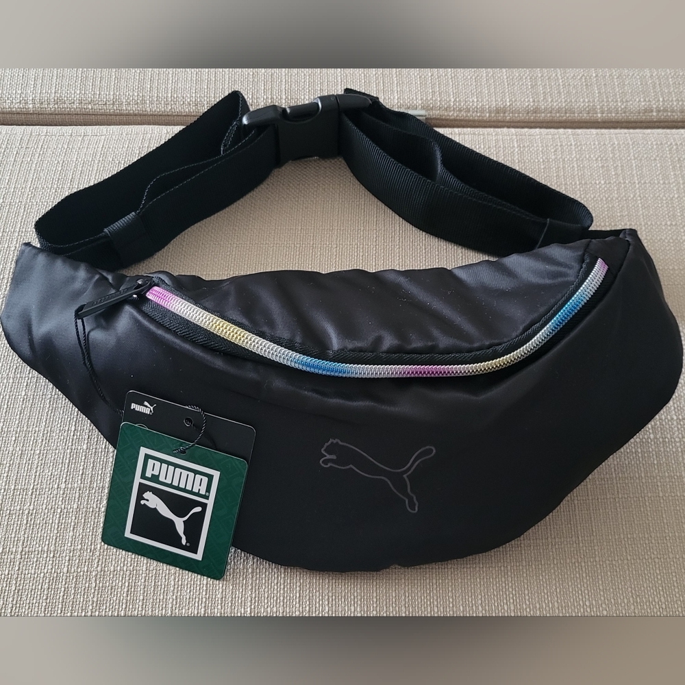 Puma Black Belt Bag with Multicolor Accent
